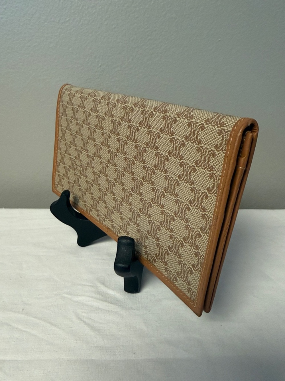 CELINE Macadam Canvas Long Bifold Wallet Beige Italy - Picture 4 of 9